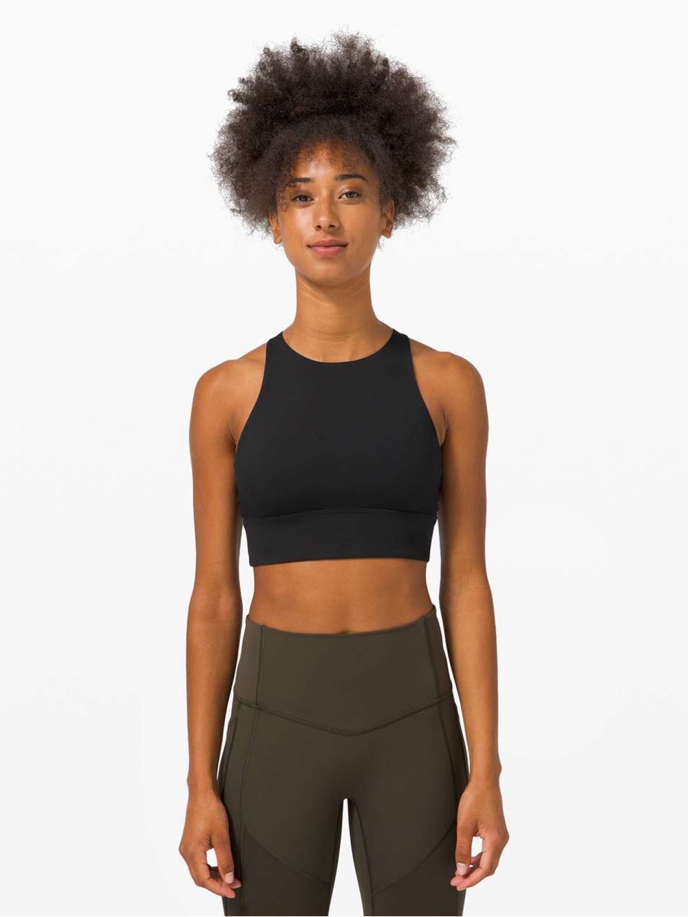 Lululemon high neck, longline energy bra B/D cup